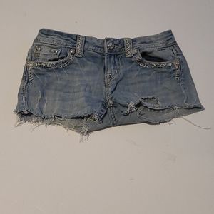 Distressed Miss me distressed jean shorts.